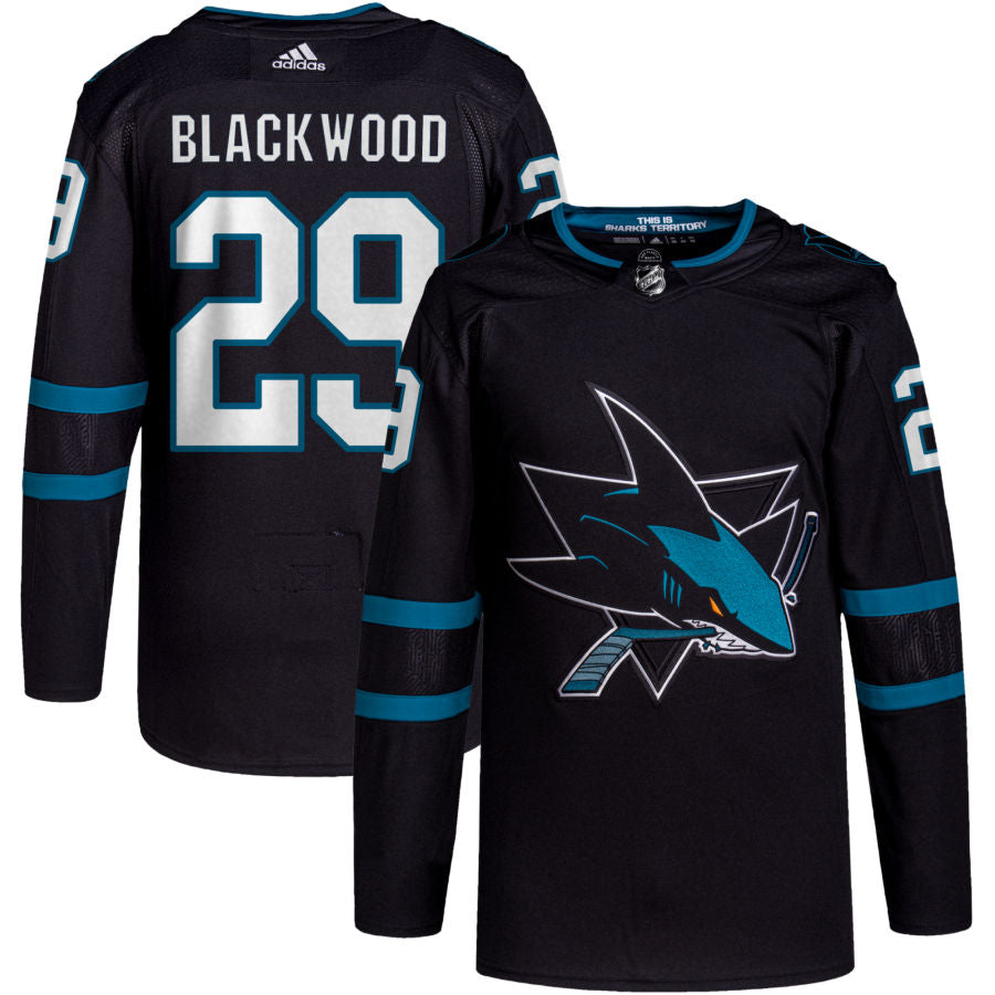 Mackenzie Blackwood San Jose Sharks Alternate Primegreen Authentic Pro Jersey - Black