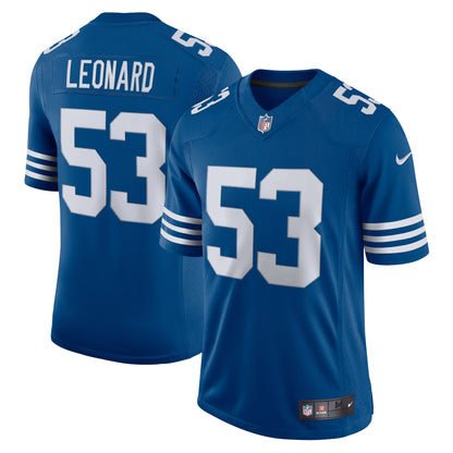 Men's Darius Leonard Royal Indianapolis Colts Alternate Vapor Limited Jersey