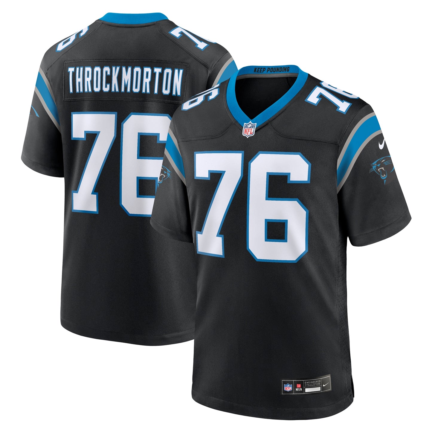 Calvin Throckmorton Carolina Panthers Team Game Jersey - ?Black