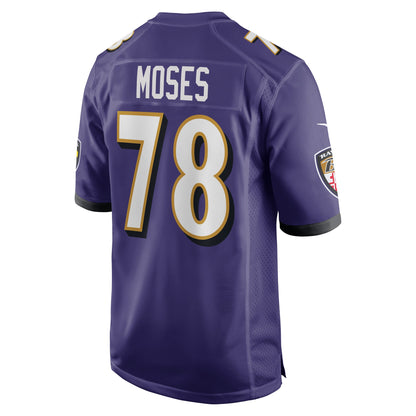 Morgan Moses Baltimore Ravens Game Player Jersey - Purple