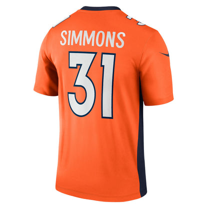 Men's Denver Broncos Justin Simmons Legend Jersey Orange