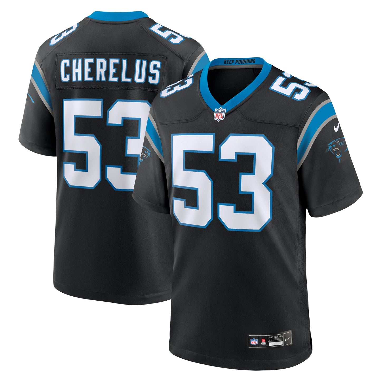 Claudin Cherelus Carolina Panthers Team Game Jersey - ?Black