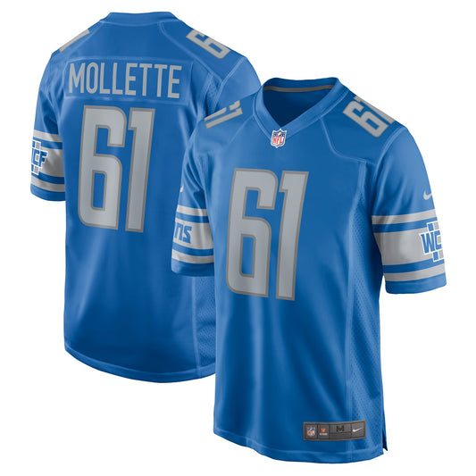 Alex Mollette Detroit Lions Team Game Jersey - Blue