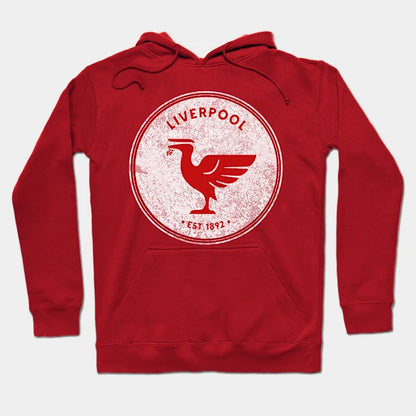 Liverpool Liverbird Big Vintage Retro Red Hoodie