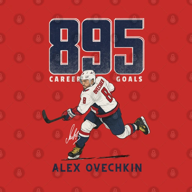 Alex Ovechkin #8 895 Goals Hockey Cartoon-Khao802 T-Shirt