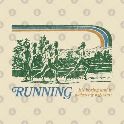 Running / 80S Vintage Style Parody Design T-Shirt