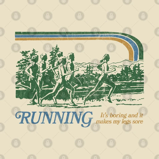 Running / 80S Vintage Style Parody Design T-Shirt
