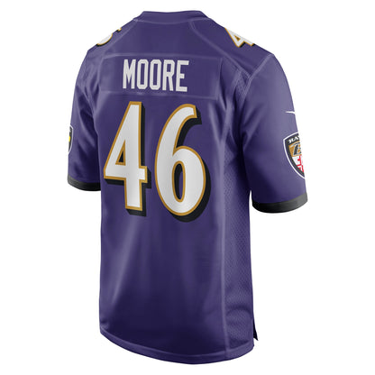 Nick Moore Baltimore Ravens Game Jersey - Purple