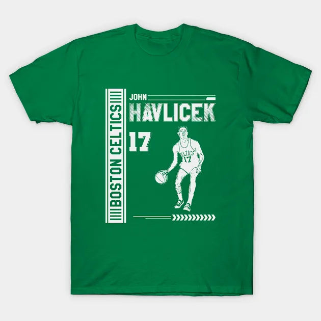 John Havlicek || White Retro T-Shirt