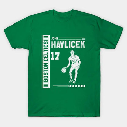 John Havlicek || White Retro T-Shirt