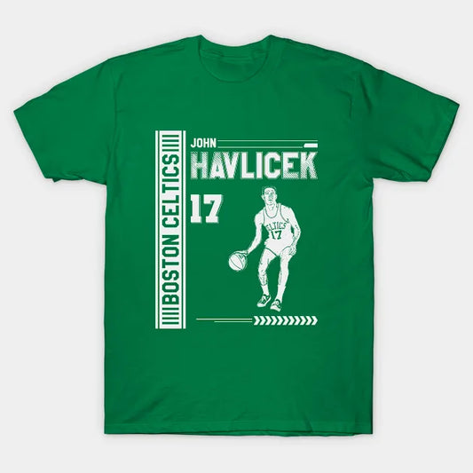 John Havlicek || White Retro T-Shirt