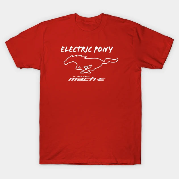 Mustang Mach-E - Electric Pony In White T-Shirt