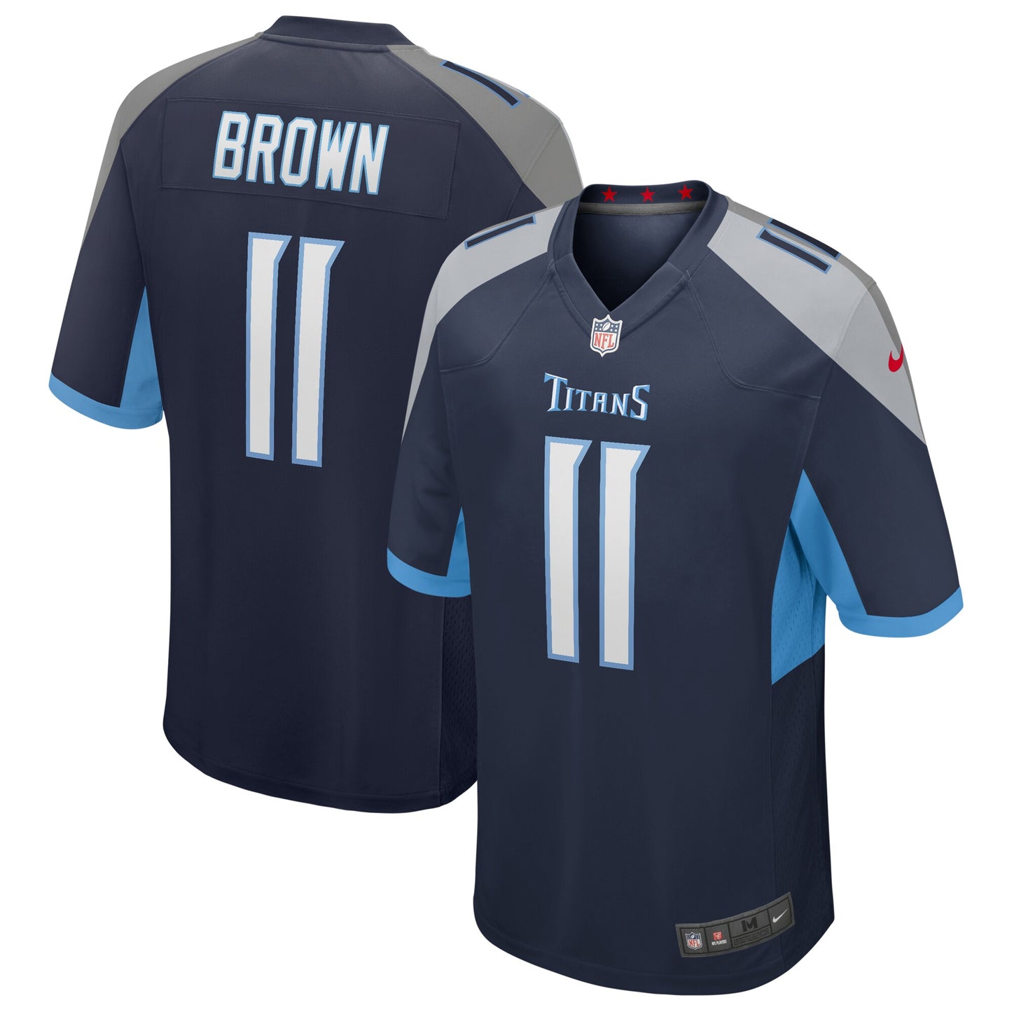 AJ Brown Tennessee Titans Game Jersey - Navy