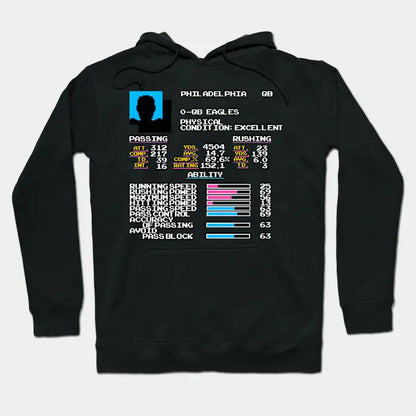 Qb Eagles (Randall Cunningham) - Tecmo Football Video Game Stats Hoodie