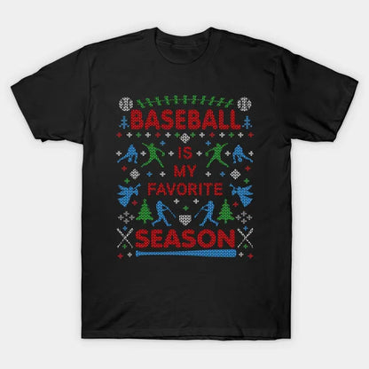 Funny Baseball Season Ugly Christmas Sweater Party Original T-Shirt