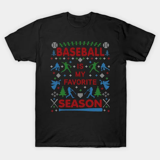 Funny Baseball Season Ugly Christmas Sweater Party Original T-Shirt