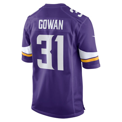 Tay Gowan Minnesota Vikings Home Game Player Jersey - Purple