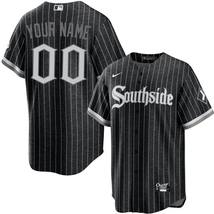 Custom Name Chicago White Sox Black City Connect Replica Men's Jersey