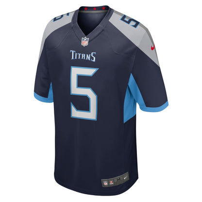 Kevin Hogan Tennessee Titans Home Game Player Jersey - Navy