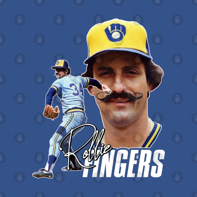 Retro Rollie Fingers Handlebar Crew Tribute Hoodie