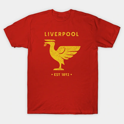Liverpool Liverbird Retro Vintage Big Gold T-Shirt