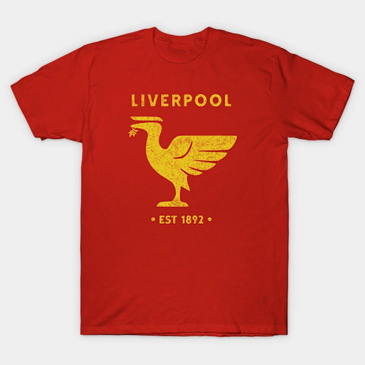 Liverpool Liverbird Retro Vintage Big Gold T-Shirt