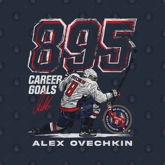 Alex Ovechkin Washington 895 Career Goals Grunge Hoodie