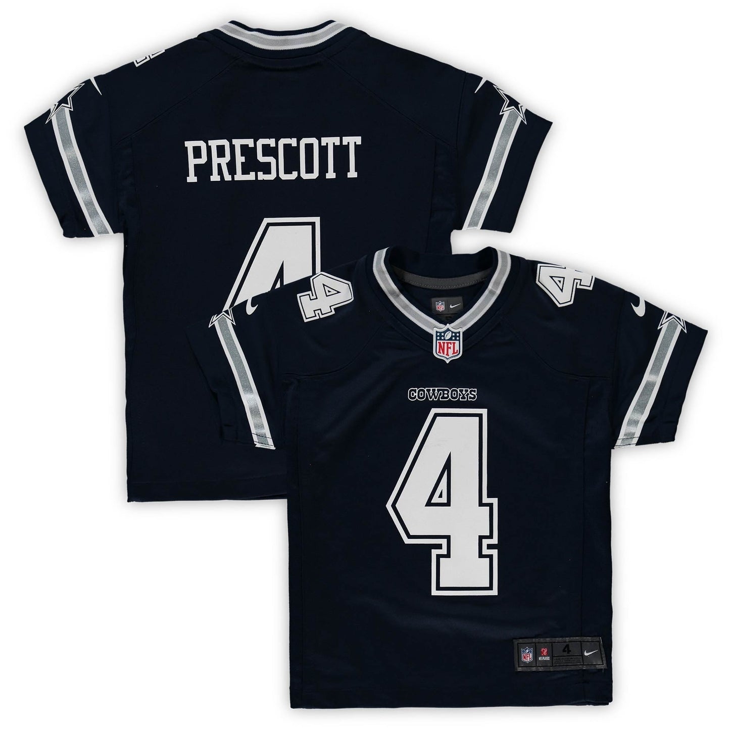 Preschool Dak Prescott Navy Dallas Cowboys Team Game Jersey
