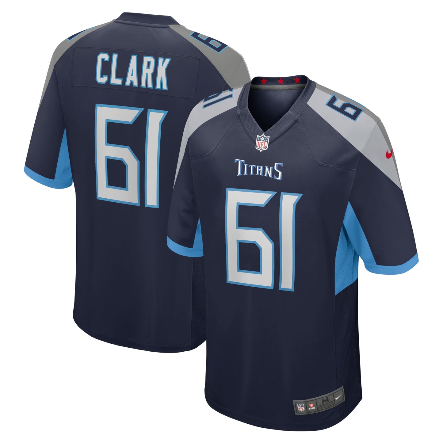 Le'Raven Clark Tennessee Titans Home Game Player Jersey - Navy