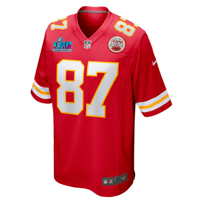 Travis Kelce Kansas City Chiefs Super Bowl LVII Patch Game Jersey - Red