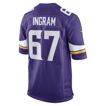 Ed Ingram Minnesota Vikings Game Player Jersey - Purple