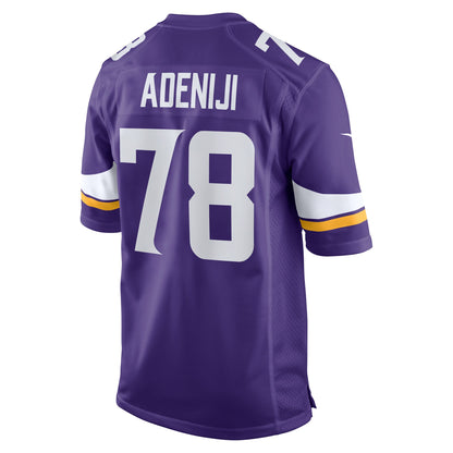 Hakeem Adeniji Minnesota Vikings Team Game Jersey - ?Purple