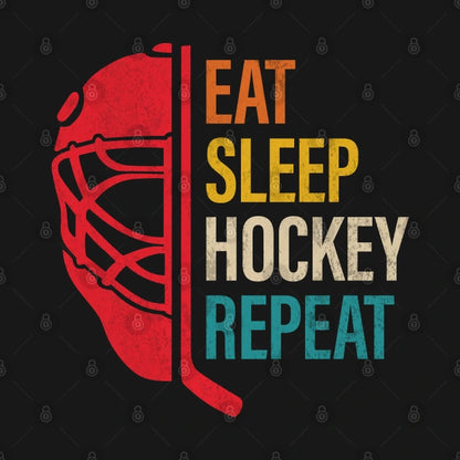 Eat Sleep Hockey Repeat Funny Boys Hockey Player Vintage T-Shirt