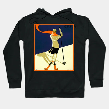 Vintage Swiss Alps Ski Art Hoodie