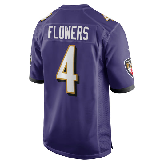 Zay Flowers Baltimore Ravens 2023 NFL Draft First Round Pick Game Jersey - Purple