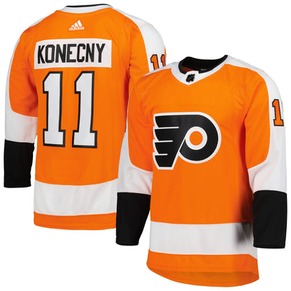 Travis Konecny Philadelphia Flyers Primegreen Authentic Pro Home Player Jersey - Orange