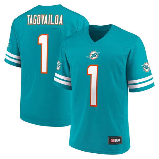 Men's Fanatics Branded Tua Tagovailoa Aqua Miami Dolphins Replica Player Jersey