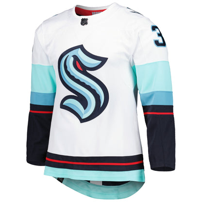 Philipp Grubauer Seattle Kraken Primegreen Authentic Pro Away Player Jersey - White