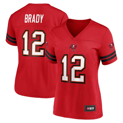 Women's Fanatics Branded Tom Brady Red Tampa Bay Buccaneers Game Time Player Jersey