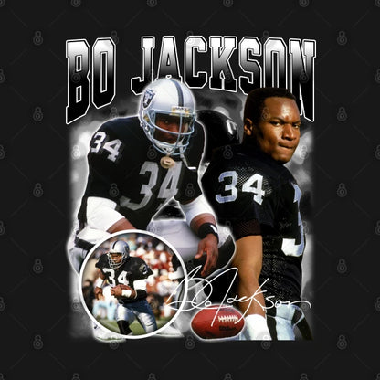 Bo Jackson Bo Knows Signature Vintage Legend Baseball Football Bootleg Rap Graphic Style T-Shirt