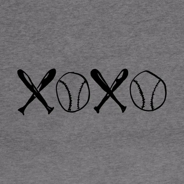 Xoxo, Crossed Baseball Bats And Baseballs Hoodie