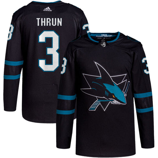 Henry Thrun San Jose Sharks Alternate Primegreen Authentic Pro Jersey - Black