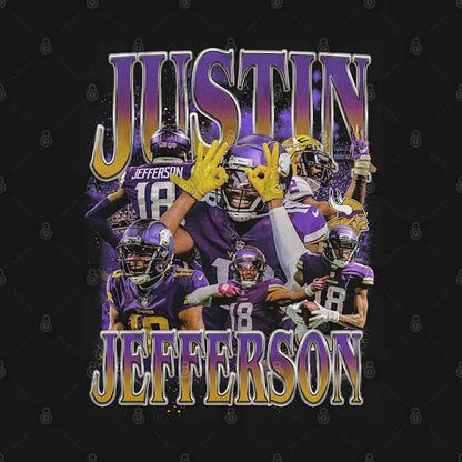 Justin Jefferson Vintage Bootleg Hoodie