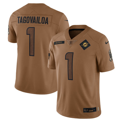 Tua Tagovailoa Miami Dolphins 2023 Salute To Service Limited Jersey - Brown