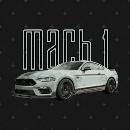 Mach 1 Mustang Gt 5.0L V8 Performance Car Fighter Jet Gray T-Shirt