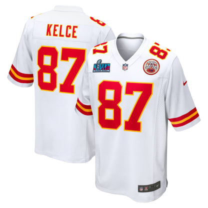 Travis Kelce Kansas City Chiefs Super Bowl LVII Patch Away Game Jersey - White