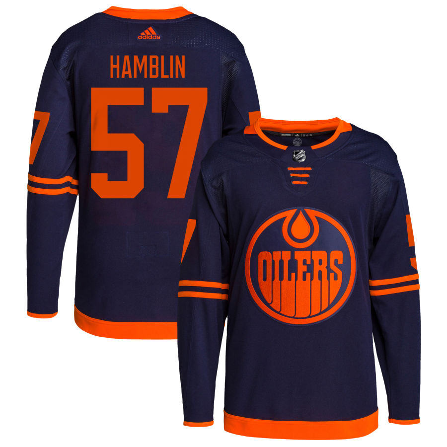 James Hamblin Edmonton Oilers Alternate Primegreen Authentic Pro Jersey - Navy