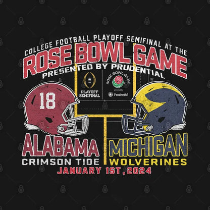 Michigan Vs. Alabama 2024 Rose Bowl Hoodie