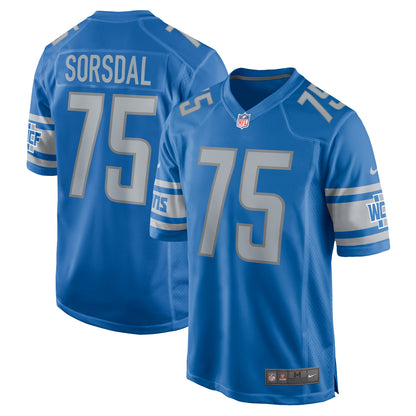 Colby Sorsdal Detroit Lions Team Game Jersey - Blue
