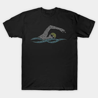 Love Swimming Typography' Awesome Swimming Gift T-Shirt